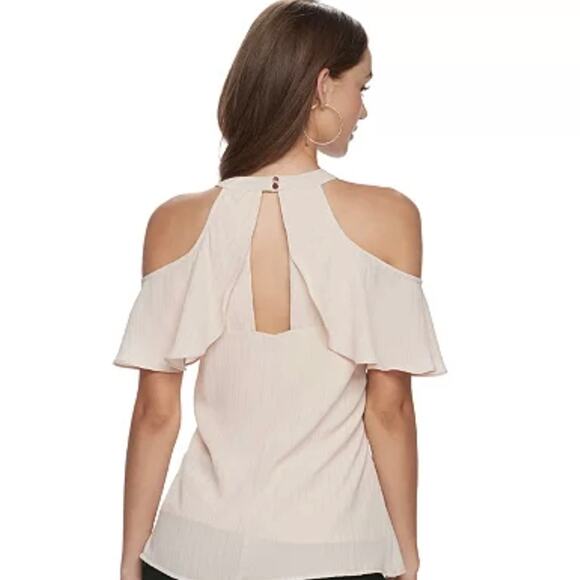 Candie's Cold-Shoulder Halter Tee - Picture 2 of 5
